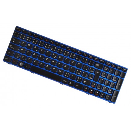 Klawiatura do laptopa IBM Lenovo IdeaPad Z575 niebieska rama CZ/SK