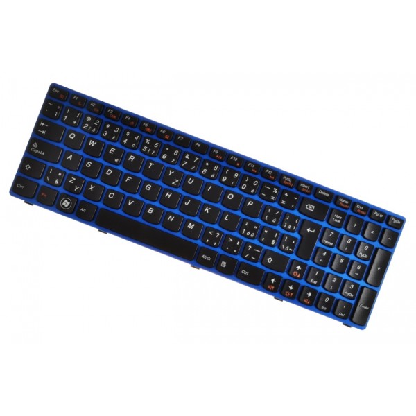 Klawiatura do laptopa IBM Lenovo IdeaPad B570E niebieska rama CZ/SK