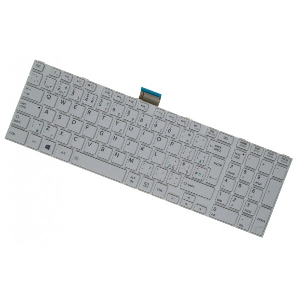 Klawiatura do laptopa biała z ramą Toshiba Satellite c855-17x CZ/SK