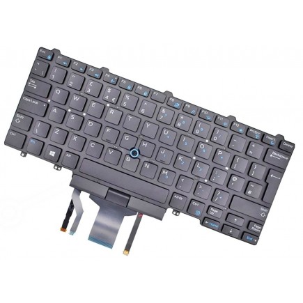 Klawiatura do laptopa Dell kompatibilní 44K3X UK czarna bez ramki, Trackpoint, podświetlana