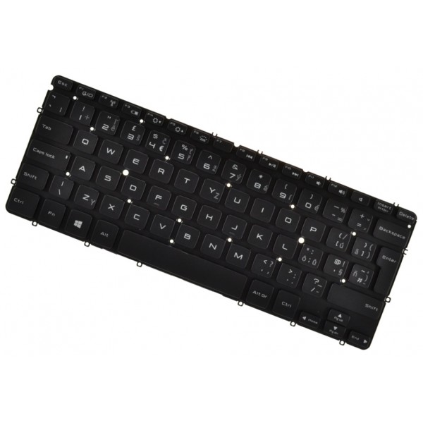 Klawiatura do laptopa Dell XPS 12-9Q33 czeska czarna bez ramki, podświetlany