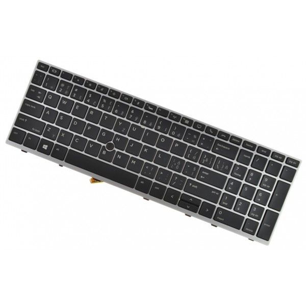 Klawiatura do laptopa HP EliteBook 850 G6 CZ / SK Srebrna ramka, podświetlana, Trackpoint