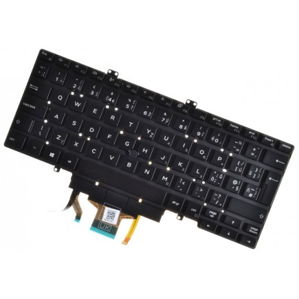 Klawiatura do laptopa Dell Latitude 5401 czeska czarna bez ramki, Trackpoint, podświetlana CZ/SK