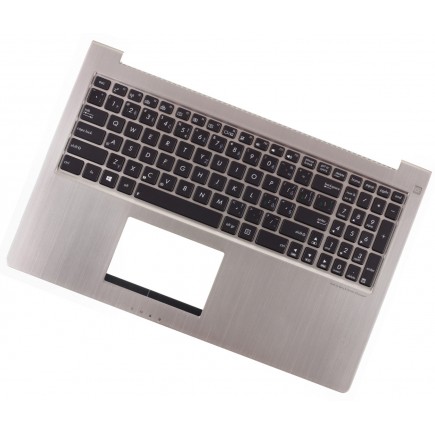 Klawiatura do laptopa Asus ZenBook UX51 Srebrna rama CZ/SK, Palmprest