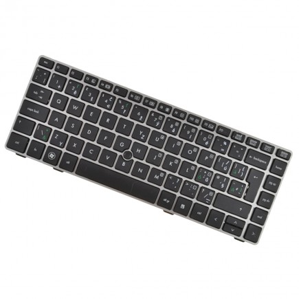 Klawiatura do laptopa HP ProBook 6470b Srebrna rama CZ/SK