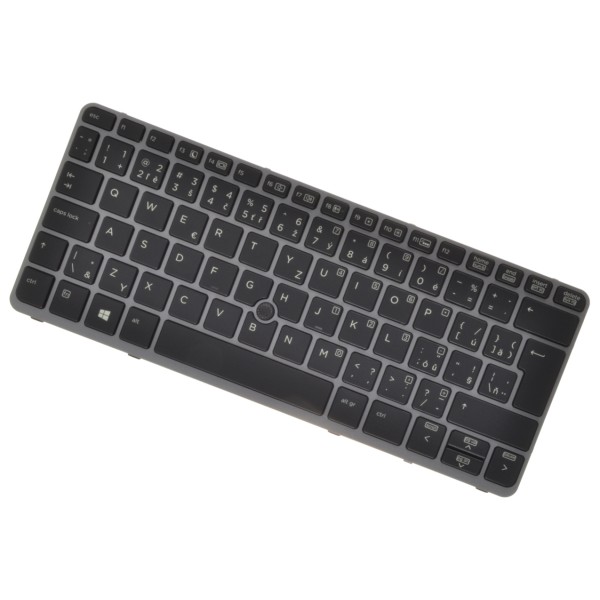 Klawiatura do laptopa HP EliteBook 720 G2 CZ / SK Srebrna ramka, podświetlana, Trackpoint