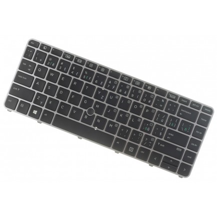Klawiatura do laptopa HP EliteBook 840 G3 CZ / SK Srebrna ramka, podświetlana, Trackpoint