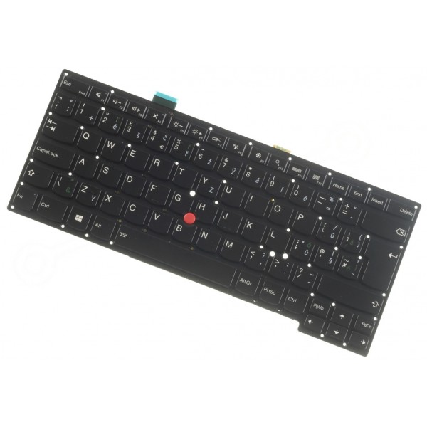 Klawiatura do laptopa Kompatibilní Lenovo 0C44839 czeska czarna bez ramki, częściowopodświetlany