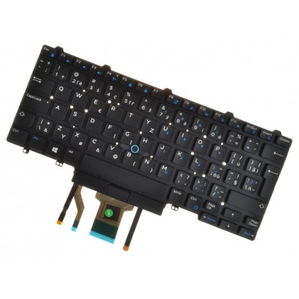 Klawiatura do laptopa 0TT9MN czeska czarna bez ramki, Trackpoint, podświetlana CZ/SK