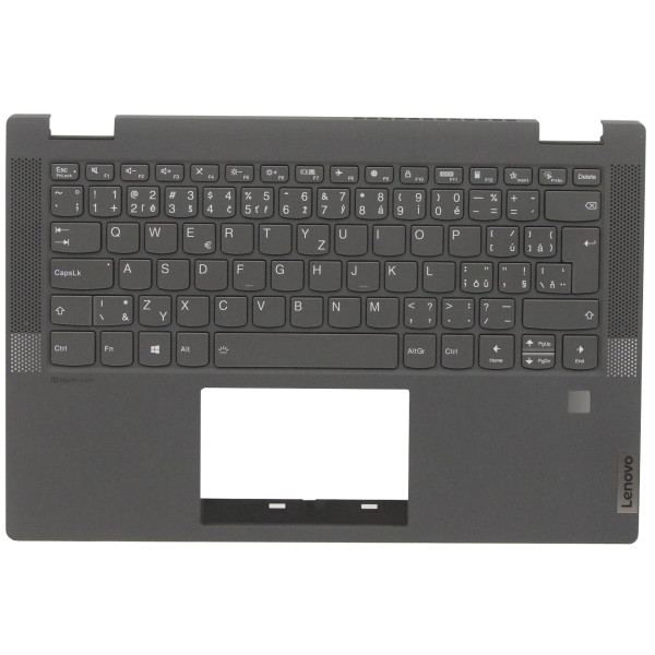 Klawiatura do laptopa Kompatibilní Lenovo 5CB1C48285 CZ / SK czarna, Palmrest, Bez touchpada, Podświetlana