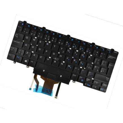 Klawiatura do laptopa Dell Latitude E527 czeska czarna bez ramki, Trackpoint, podświetlana CZ/SK