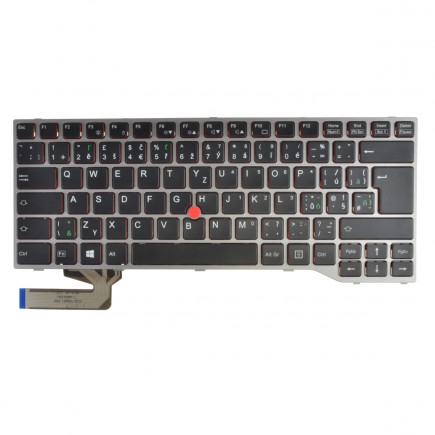 Klawiatura do laptopa Fujitsu Siemens LIFEBOOK E746 CZ / SK srebrny, bez podświetlenia, z ramką