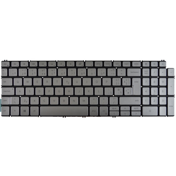 Klawiatura do laptopa Dell Inspiron 7791 2-in-1 bez ramki, srebrna CZ/SK, podświetlana