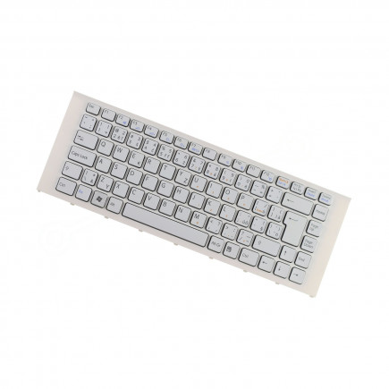 Klawiatura do laptopa Kompatibilní 012-001A-3201-A CZ / SK Biała, bez podświetlenia, z ramką