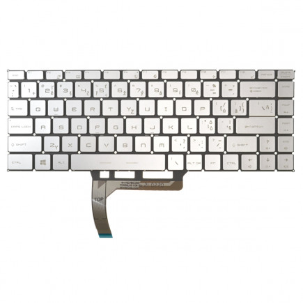 Klawiatura do laptopa MSI PS42 8RA bez ramki, srebrna CZ/SK, podświetlana