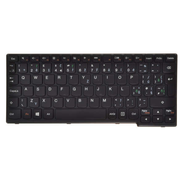Klawiatura do laptopa Kompatibilní Lenovo IdeaPad Yoga 11 CZ / SK Czarny, bez podświetlenia, z ramką