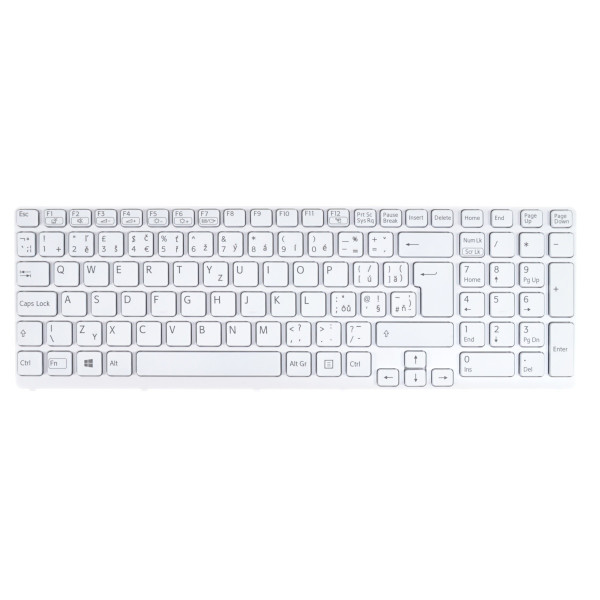 Klawiatura do laptopa Sony Vaio SVE1711C5E CZ / SK Biały, podświetlany, z ramką