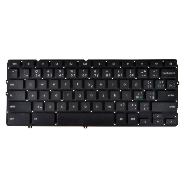 Klawiatura do laptopa Dell ChromeBook 13 czeska czarny  bez ramki, bez podświetlenia