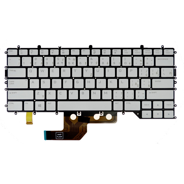Klawiatura do laptopa Dell AlienWare M15 R4 bez ramki, biała CZ/SK, podświetlana