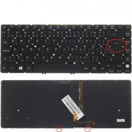 Klawiatura do laptopa Acer Aspire V5-431 bez ramki, czarna CZ/SK, podświetlana