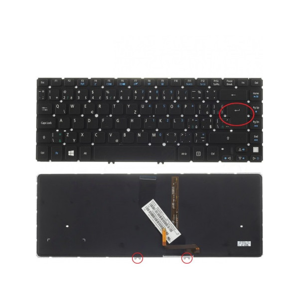 Klawiatura do laptopa Acer Aspire V5-431 bez ramki, czarna CZ/SK, podświetlana